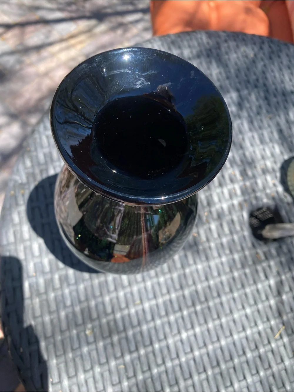 Dale Tiffany Iridescent Blue-Green Glass Vase vintage